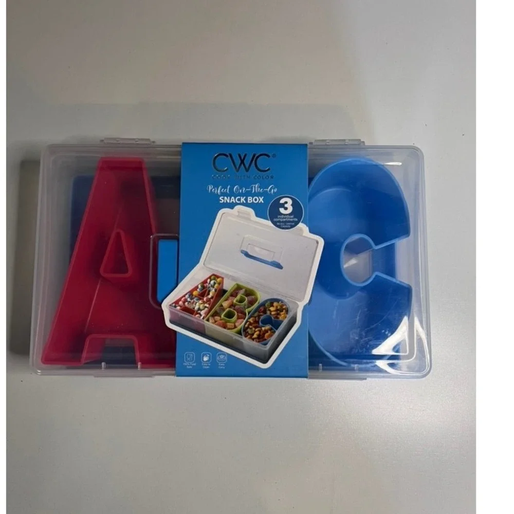 Cook With Color ABC Snack Box On-The-Go 3 Compartment Divided Tray BTCTG2‎ NEW